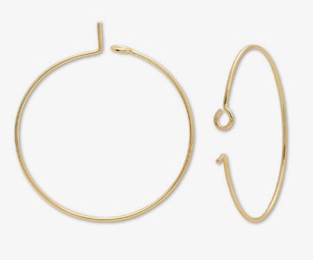 5-P027 ピアス ワイヤーフープ ゴールド 30mm