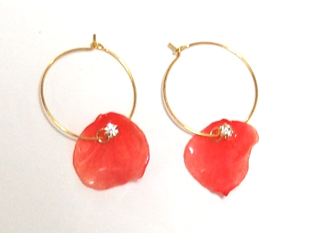 ER09-BR　花びらリングピアス