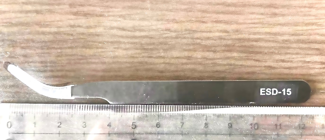 E3-3　【業者量産専用】押し花作業用ピンセット　曲がるタイプ・静電気防止E-15