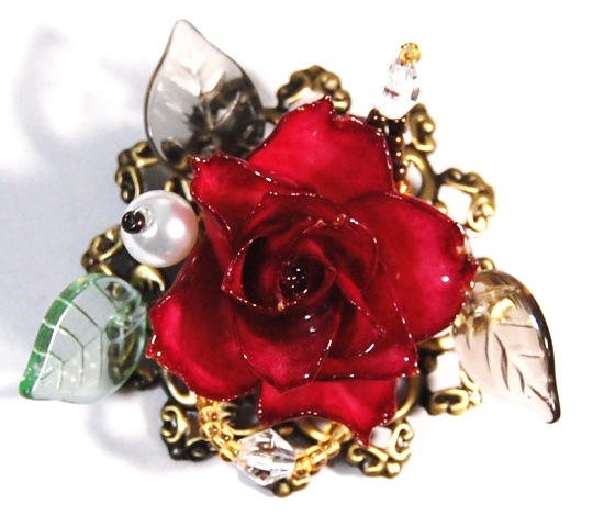 1-300 　押し花福袋　押花小パック10パックと立体の薔薇パーツ２輪