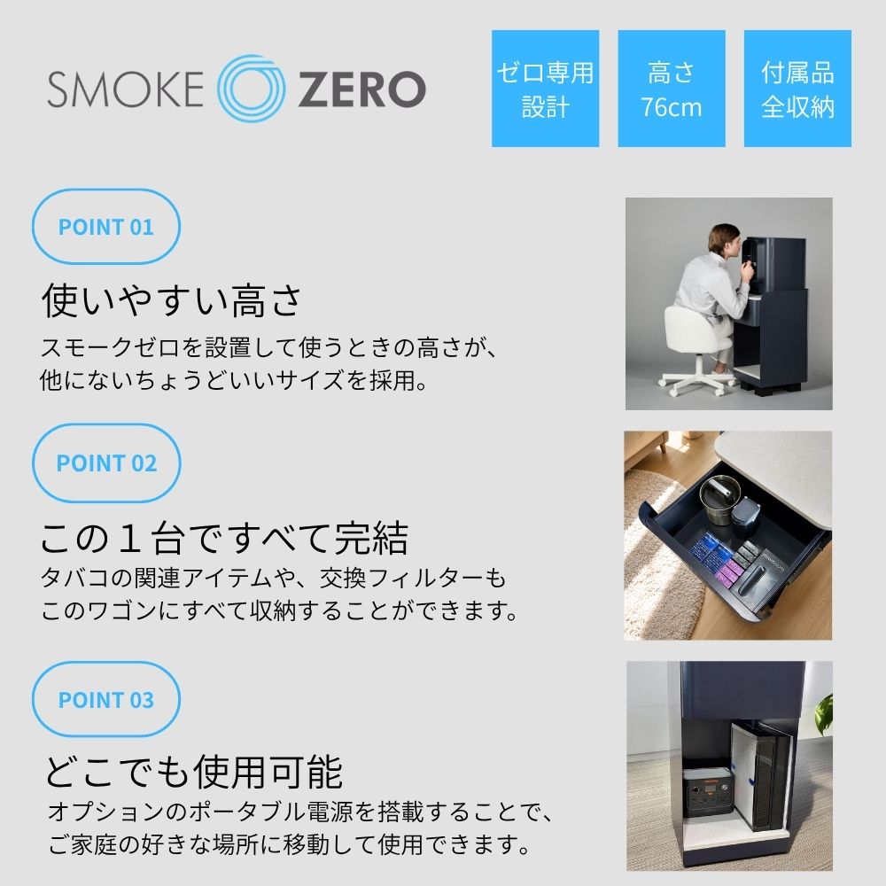 SMOKE ZERO スチールワゴンセット スモークゼロ