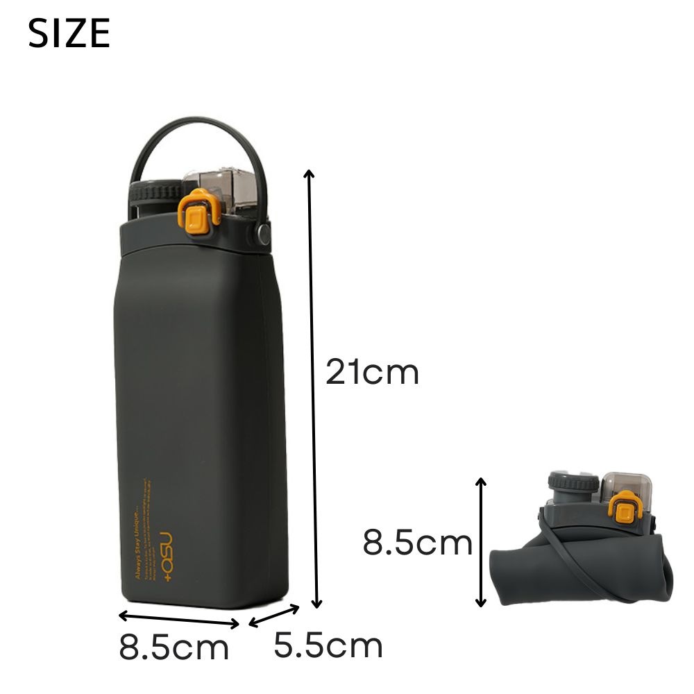+asu SILICONE WATER BAG 水筒 ボトル ウォーターボトル マイボトル シリコン 折りたたみ 600ml 大容量 アス 軽量 ストロー ワンタッチ コンパクト 持ち運び 食洗機対応 2way エコ 洗いやすい ウォームバッグ おしゃれ ギフト プレゼント