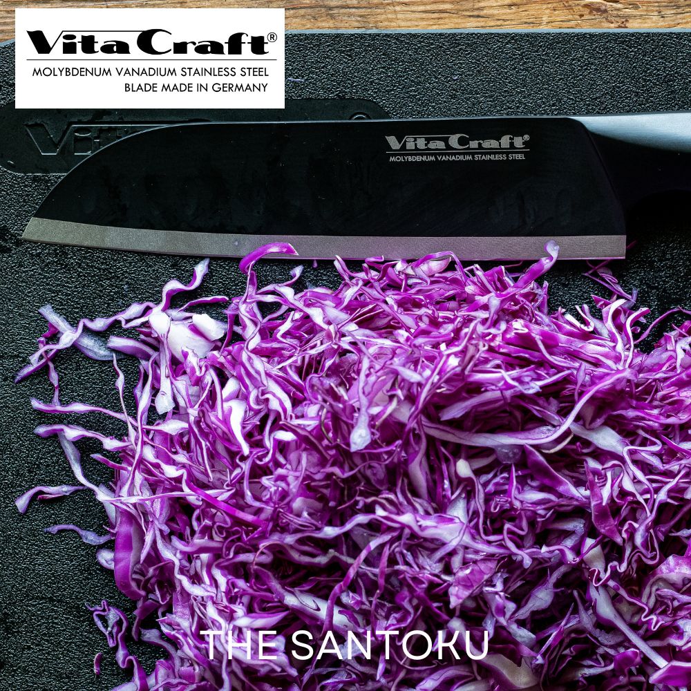 Vita Craft ソリッドナイフ 三徳ナイフ THE SANTOKU SOLID KNIFE BLACK ビタクラフト 包丁 三徳包丁 万能包丁 オールステンレス 一体型 調理器具 キッチンツール キッチン シンプル 耐久性 耐食性 耐摩耗性 研ぎやすさ ギフト プレゼント