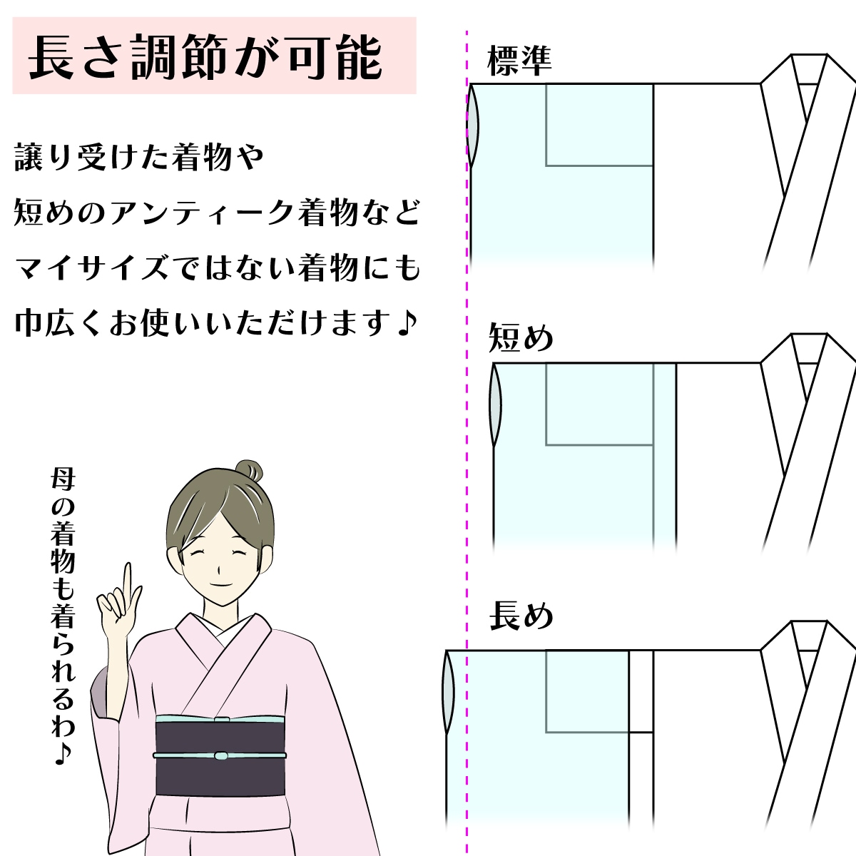 衿秀 公式 き楽っく 替え袖 きらっく 替袖 かえそで 小桜 1尺5寸