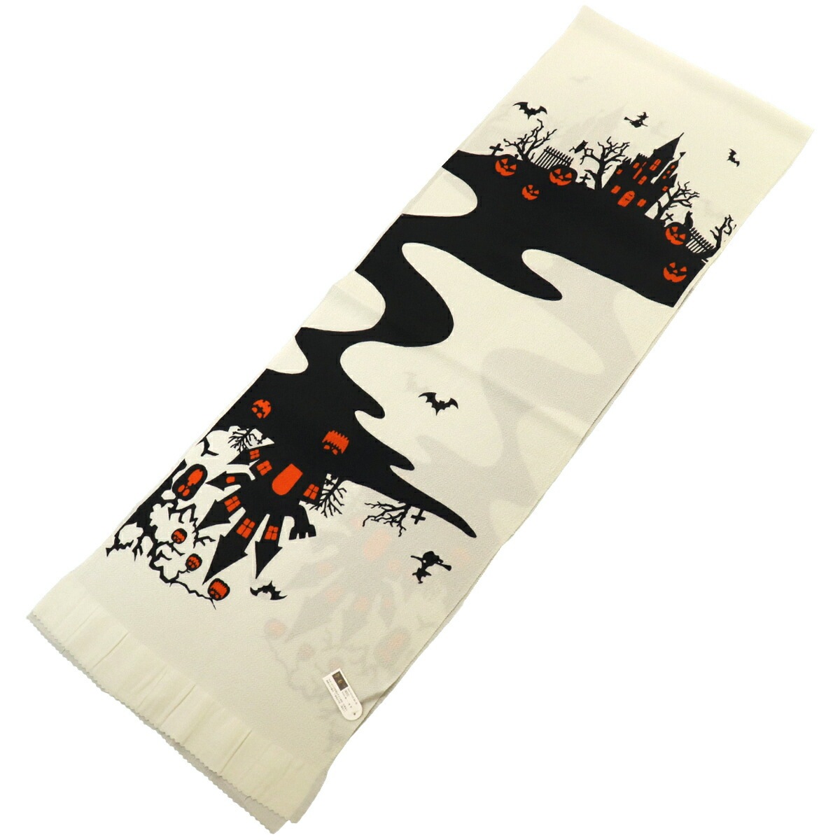 衿秀 公式 帯揚 帯揚げ おびあげ 紐遊び 友禅 正絹 日本製 和装小物 和小物 えりひで 襟の衿秀 衿秀 公式 帯揚 帯揚げ おびあげ ハロウィン ホラーハウス かぼちゃ