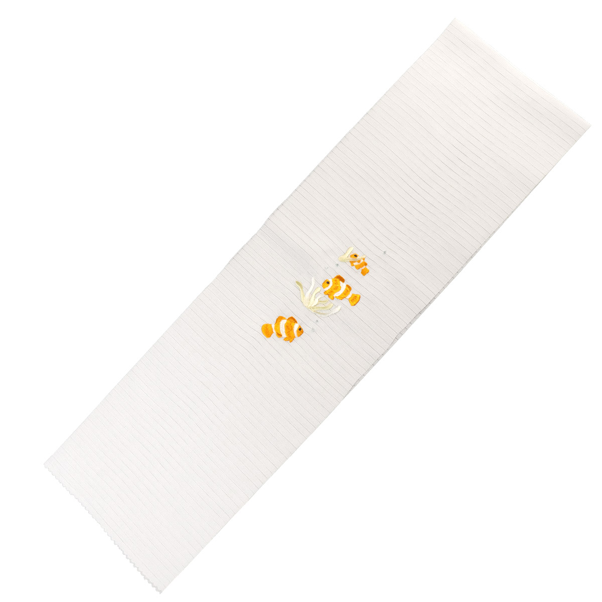 衿秀 公式 半衿 はんえり 夏 絽 刺繍 カクレクマノミ イソギンチャク