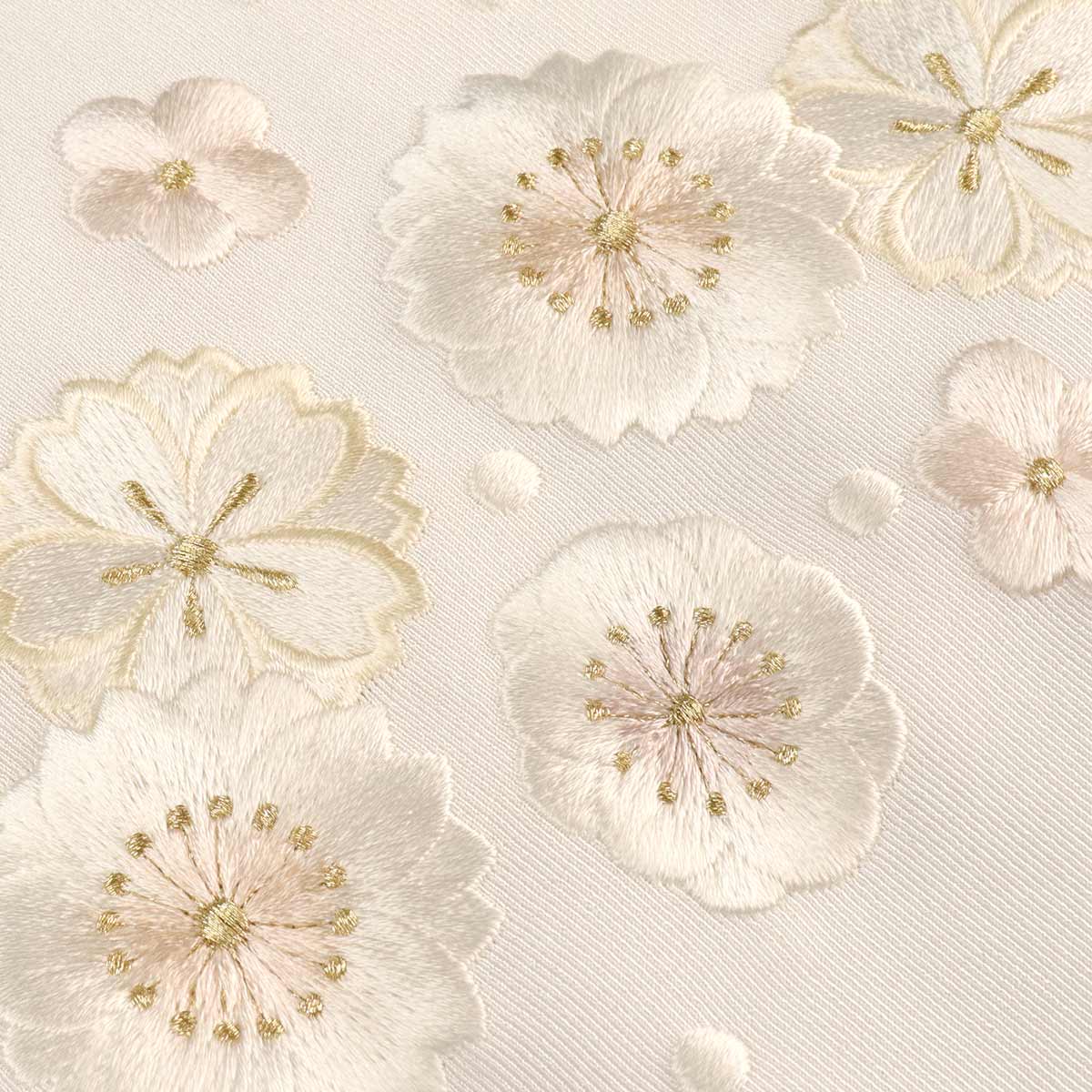 衿秀 公式 半衿 はんえり 刺繍 桜 淡ピンク 高級 正絹 塩瀬 日本製