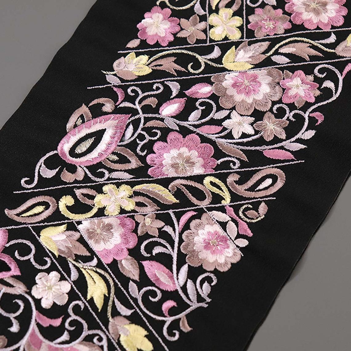 清朝時代とおぼしき襟飾り 衿秀 公式 半衿 はんえり 刺繍 ヨーロピアン 花 ボタニカル 総柄