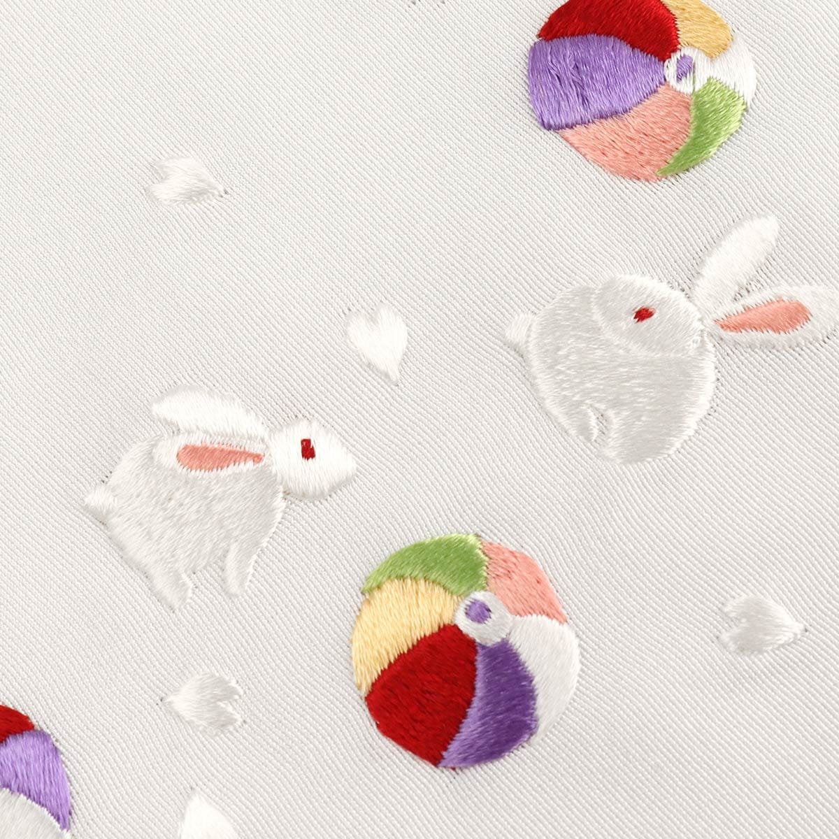 衿秀 公式 七五三 三歳 半衿 鞠 うさぎ 刺繍 兎 さんさい 3歳 はんえり
