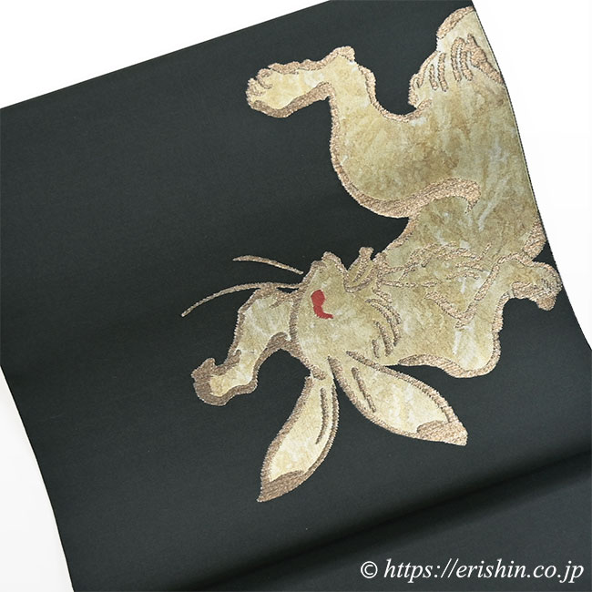 誉田屋源兵衛 九寸織名古屋帯（鳥獣戯画/兎の巻）誉田屋源兵衛『着物