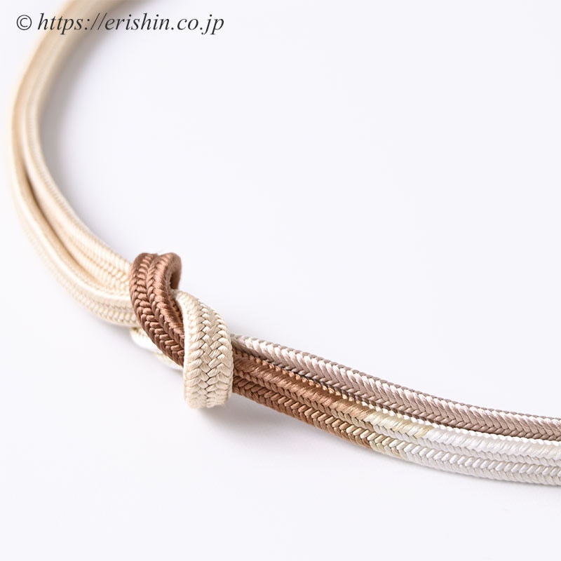 帯締め ゆるぎ組(四色暈かし/麹色×唐茶色)