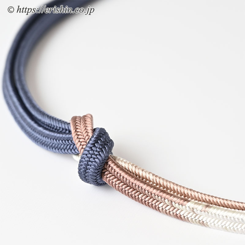 帯締め 御嶽組(三色暈かし/熨斗目花色に唐茶色)