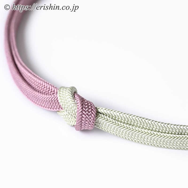 帯締め　内記角朝組（二色暈し/京藤に薄萌葱色）