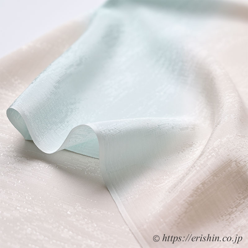 帯揚げ（斜め山型暈し/薄水色×乙女色）