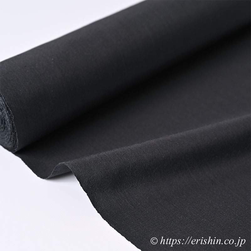 芝崎圭一 座繰紬(無地/黒みの藍鉄色)