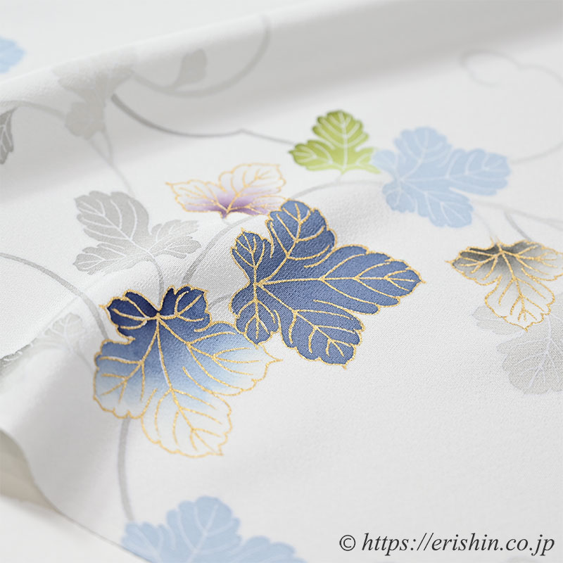 付下(葡萄唐草/月白色) ※お値段は、お問い合わせ下さい。