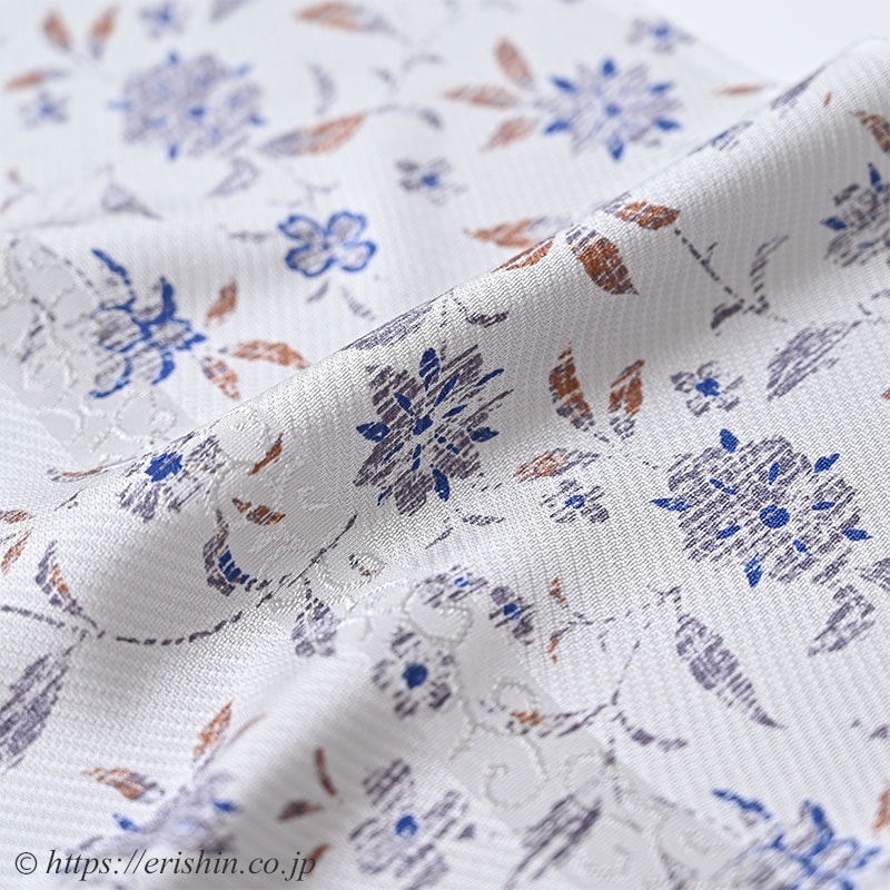 帯揚げ(古代花更紗/錫色)