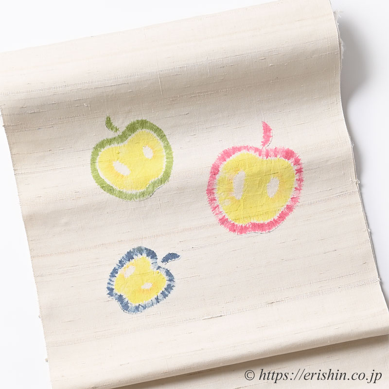 森健持 染名古屋帯(りんごです・辻ケ花/紬地)