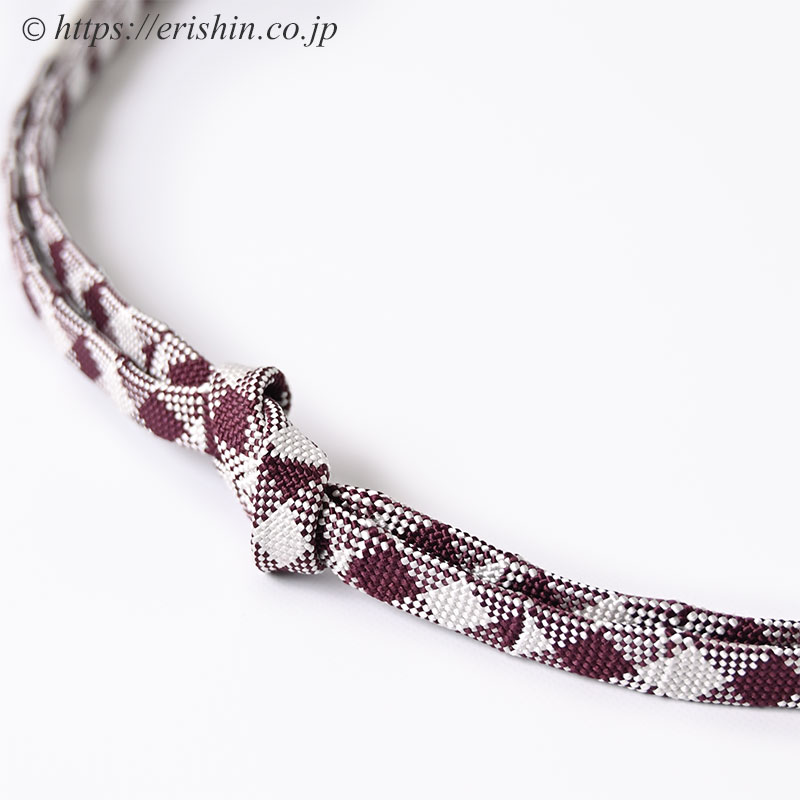 帯締め 内記組(ダイヤ柄/白×葡萄茶)