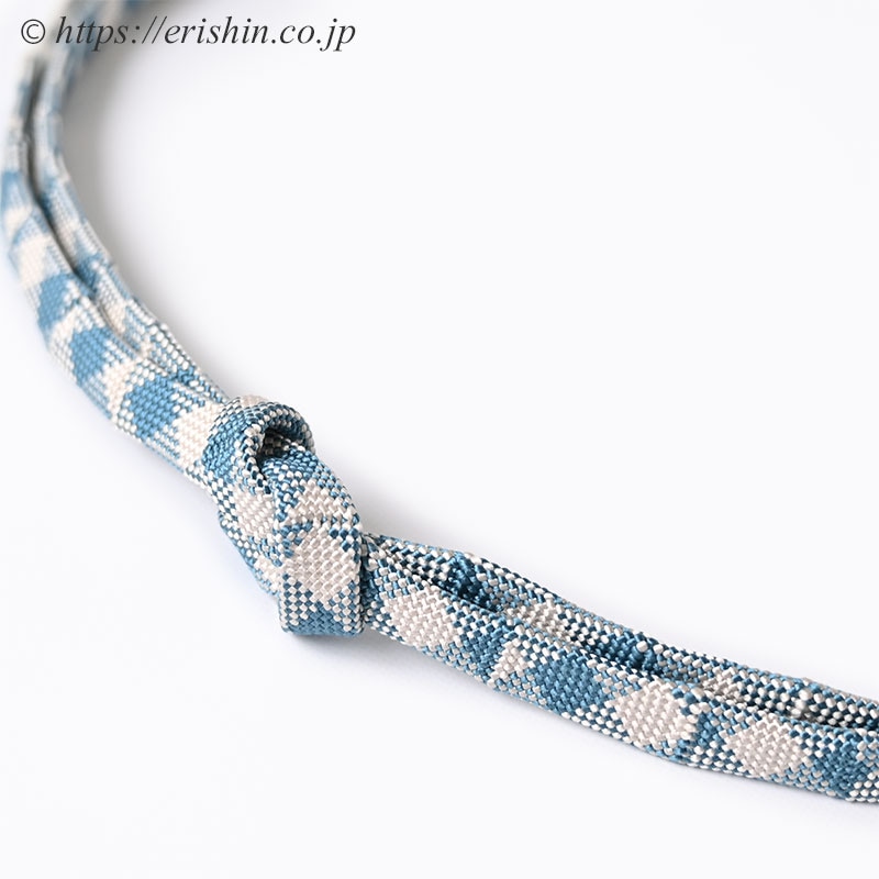 帯締め 内記組(ダイヤ柄/白鼠×錆浅葱)