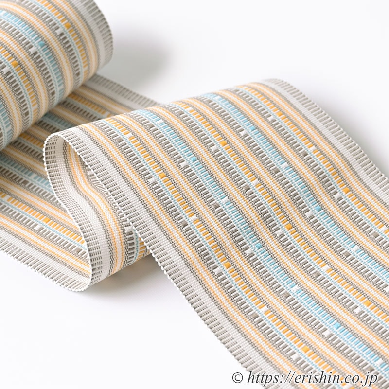 首里道屯織半幅帯（空五倍子色に浅縹）