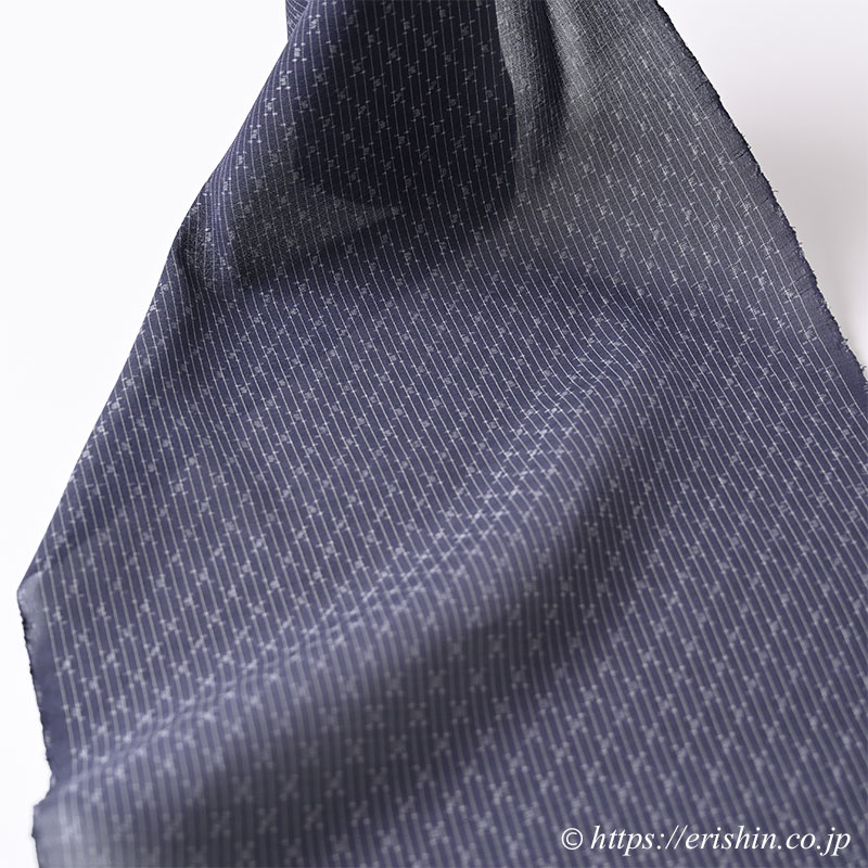 夏大島（全面ポツ絣/藍色鳩羽色）