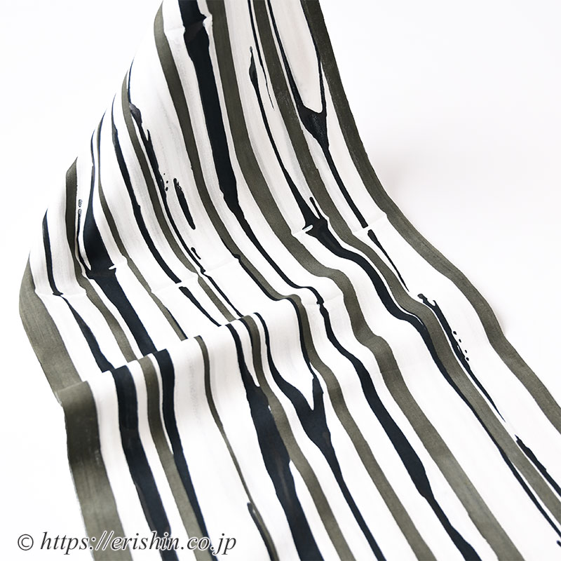 誉田屋源兵衛 浴衣（白竹/漆・綿麻）広巾