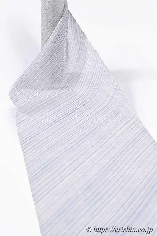 夏小紋(しけ引き/浅縹のゆらめき・絽紬地)