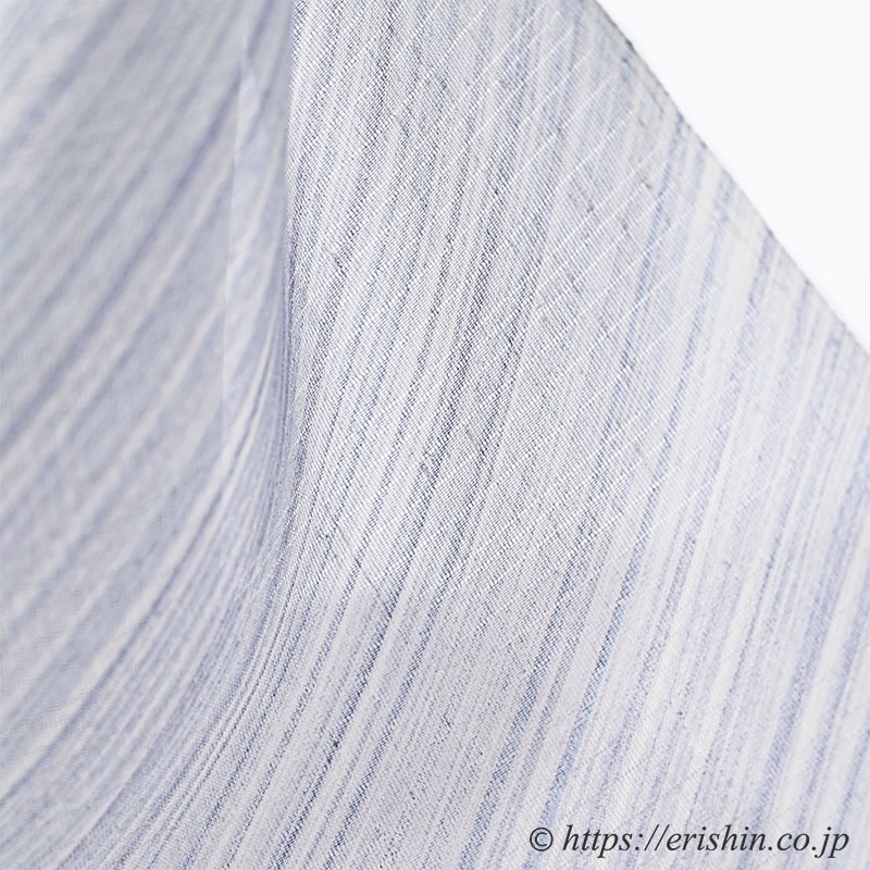 夏小紋(しけ引き/浅縹のゆらめき・絽紬地)