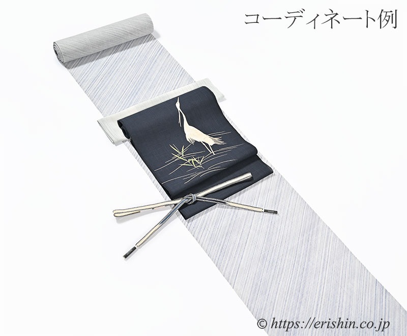 夏小紋(しけ引き/浅縹のゆらめき・絽紬地)