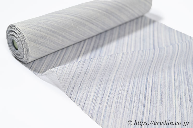 夏小紋(しけ引き/浅縹のゆらめき・絽紬地)