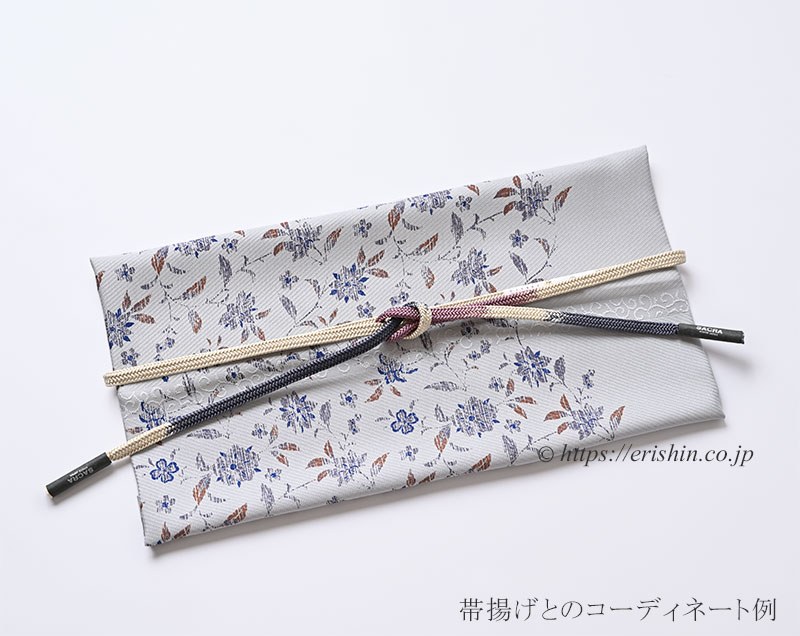 帯締め 平唐組(白茶色に桔梗鼠と小豆茶色)