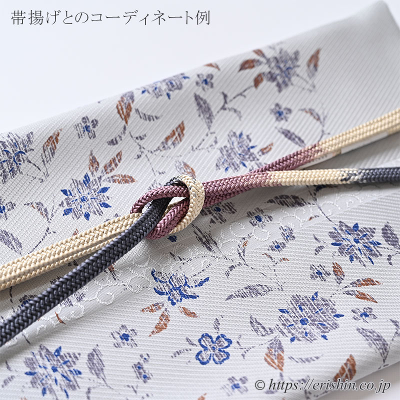 帯締め 平唐組(白茶色に桔梗鼠と小豆茶色)