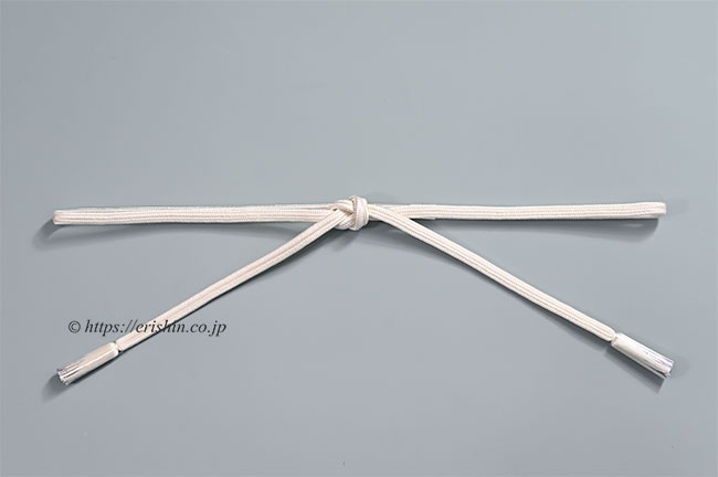 帯締め ゆるぎ組/冠組・白(房深紫入り)