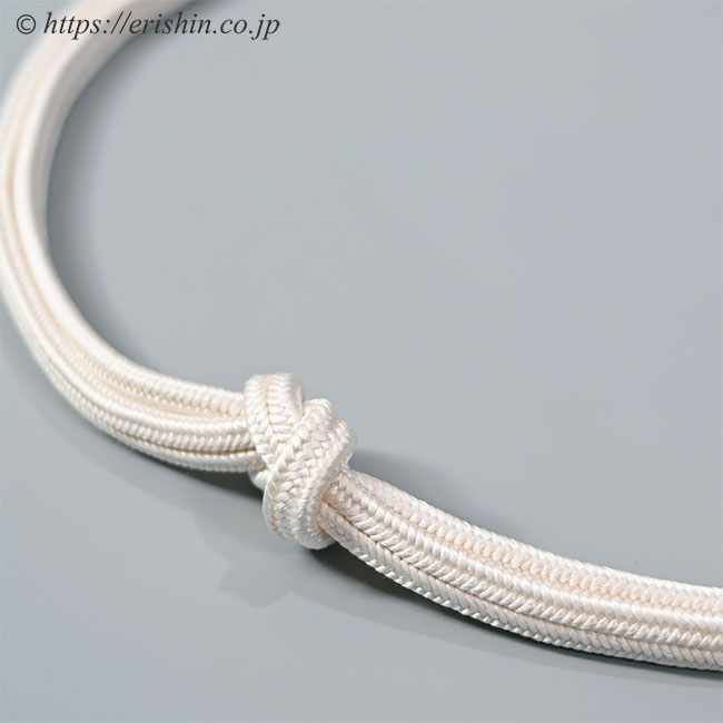 帯締め ゆるぎ組/冠組・白(房深紫入り)