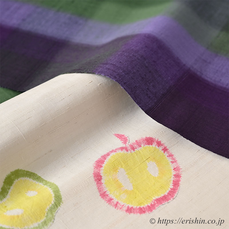 森健持 染名古屋帯(りんごです・辻ケ花/紬地)