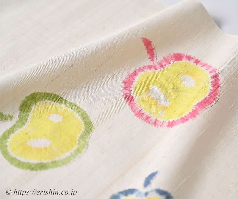 森健持 染名古屋帯(りんごです・辻ケ花/紬地)