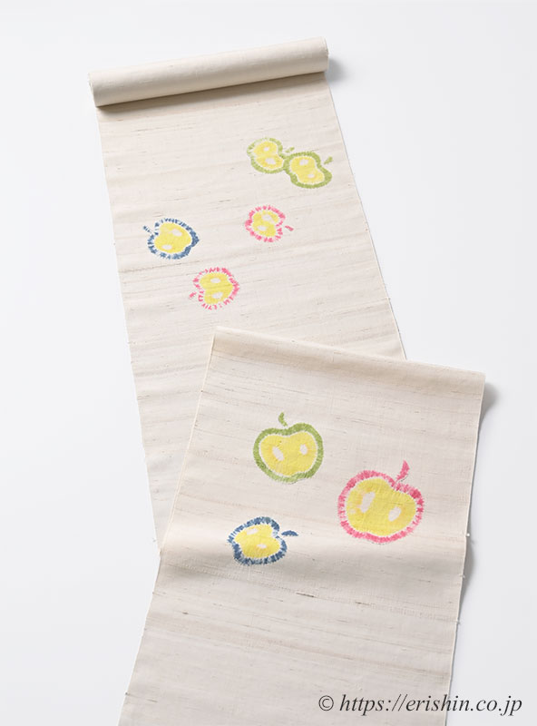 森健持 染名古屋帯(りんごです・辻ケ花/紬地)