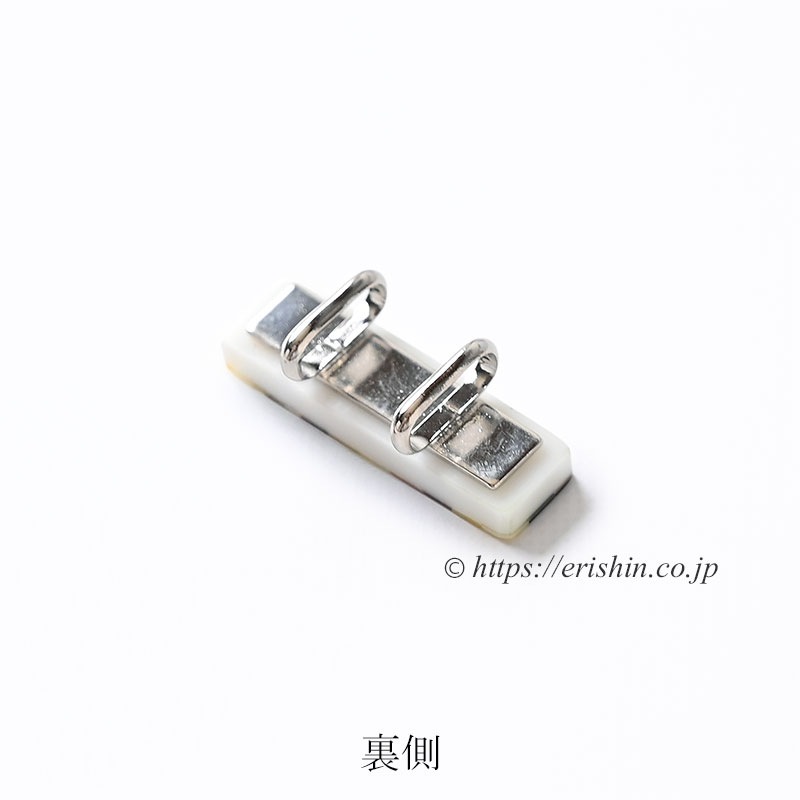 帯留め(螺鈿/茶・長市松)