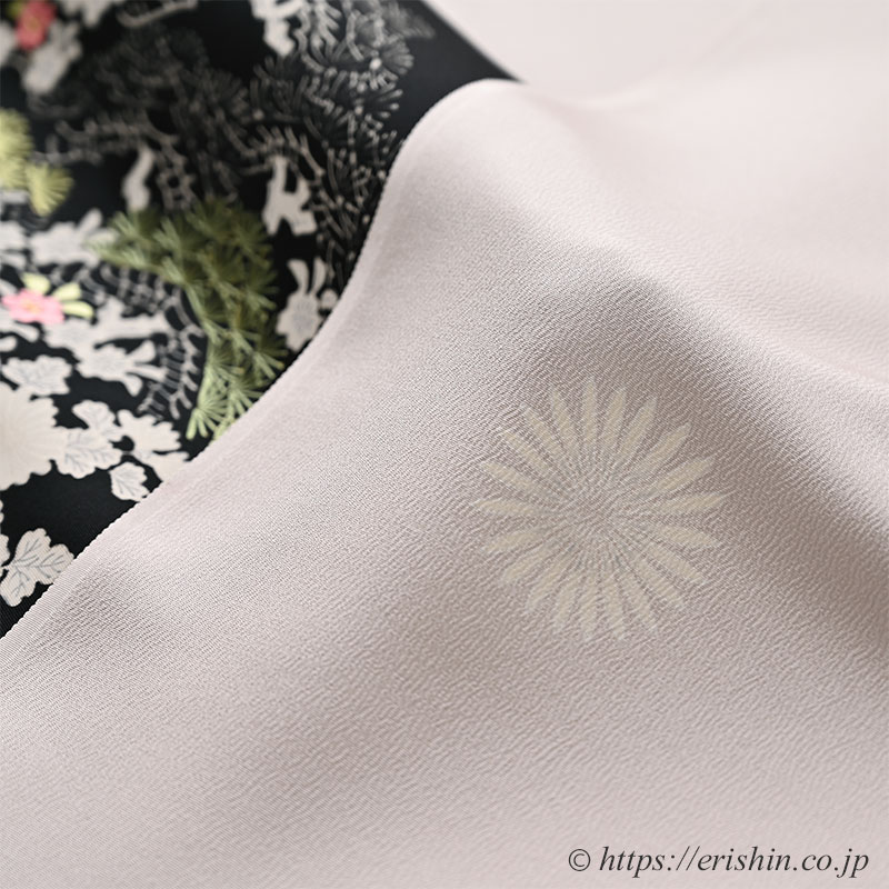 小紋(丸菊紋/灰桜色)