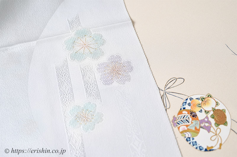 帯揚げ(有職霞に桜/白銅色)