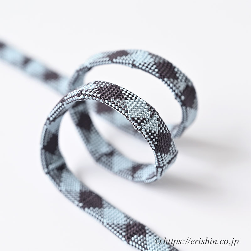 帯締め 内記組(ダイヤ柄/浅縹×源氏鼠)