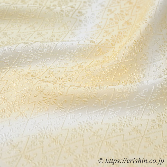 帯揚げ(松皮菱/杏子色×利休白茶)