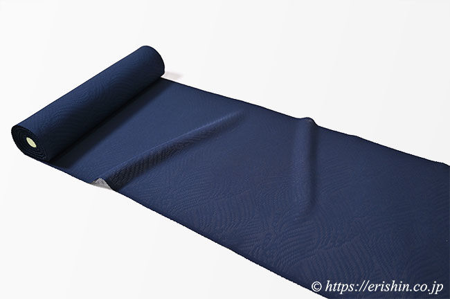 夏無地(波間に波頭/紋絽・濃紺色)