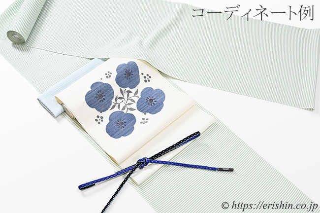 夢訪庵 九寸織名古屋帯(四方花文)