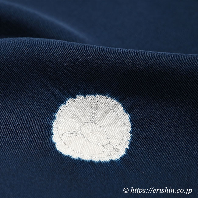 帯揚げ(絞り輪出し兎/鉄紺に白と砥粉色兎・変わり縮緬)