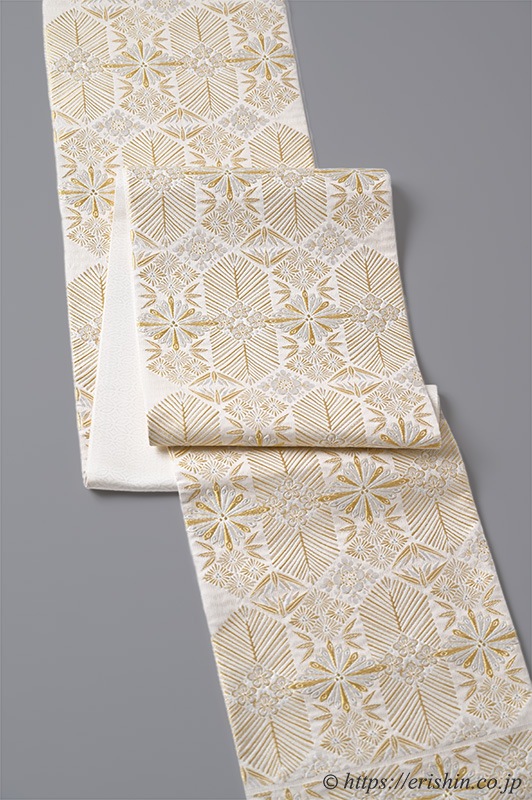 袋帯（秀麗献上松竹梅/象牙色地）『着物・呉服えり新』