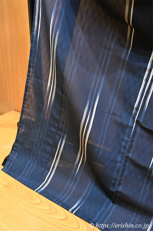 明石縮(乱れ絣/紺色)