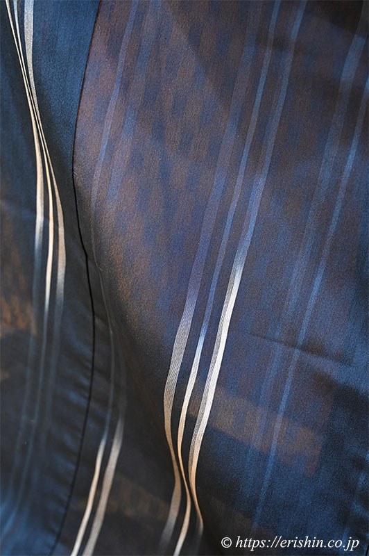 明石縮(乱れ絣/紺色)