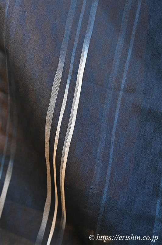 明石縮(乱れ絣/紺色)